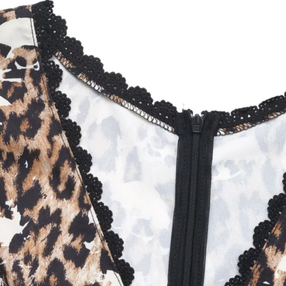 Leopard Print V-Neck Mini Dress